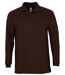 Polo manches longues - Homme - 11353 - marron chocolat