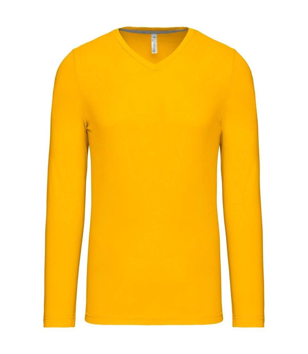 T-shirt manches longues col V - K358 - jaune - homme