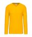 T-shirt manches longues col V - K358 - jaune - homme