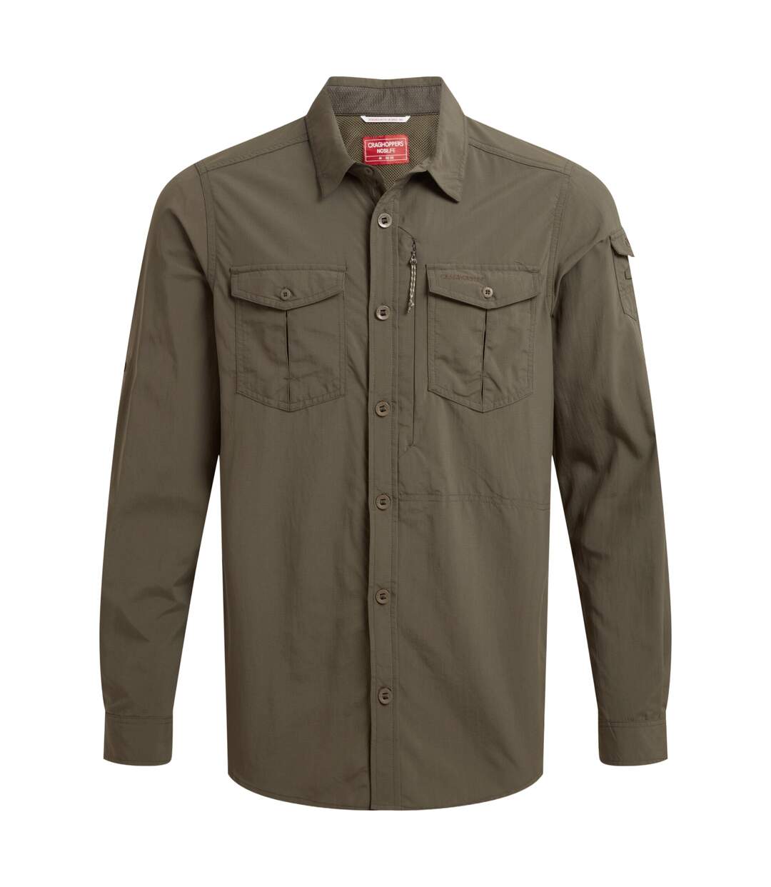Chemise Unie Manches Longues Adventure Homme Kaki Sombre Craghoppers-2