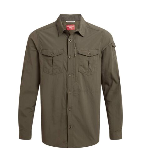 Chemise Unie Manches Longues Adventure Homme Kaki Sombre Craghoppers