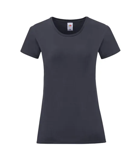 T-shirt Iconic Femme Bleu Marine Sombre Fruit Of The Loom