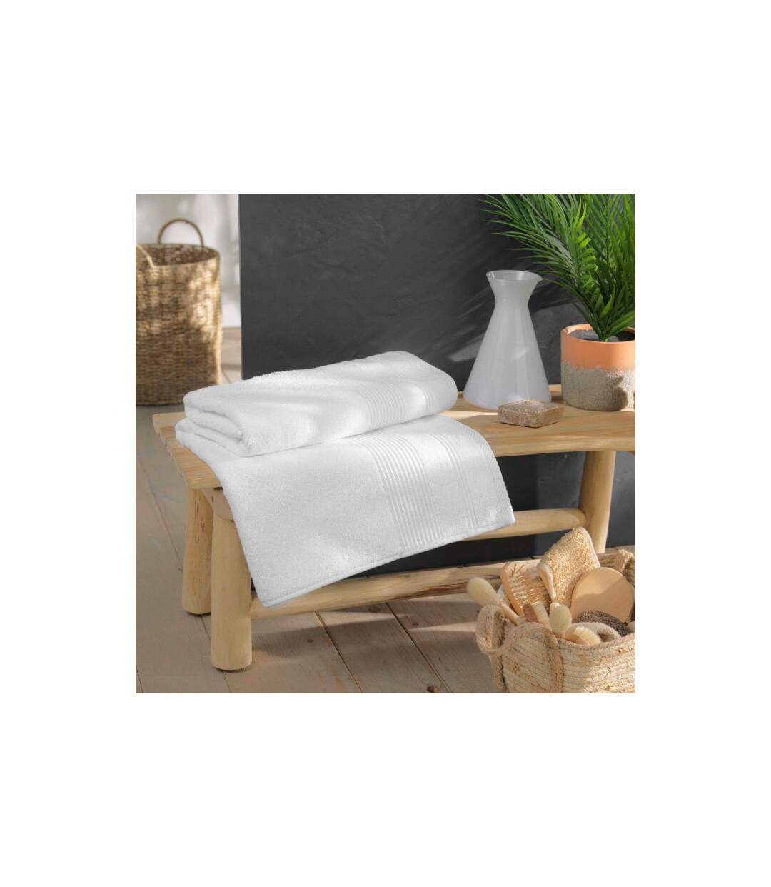 Drap de Bain Tendresse 90x150cm Blanc-3