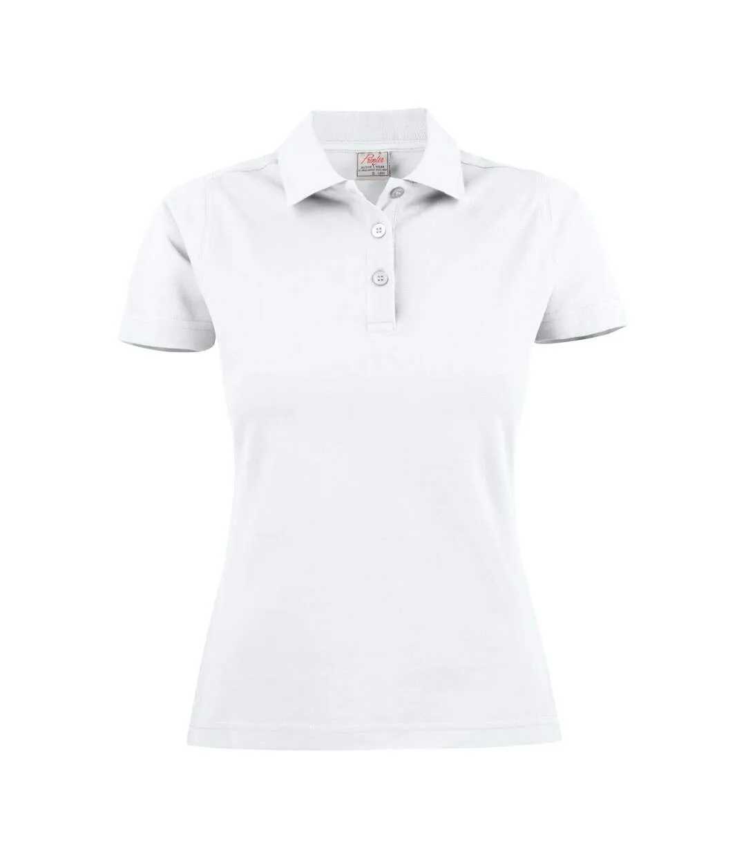 Womens/ladies Surf Light Melange Polo Shirt White Printer-2