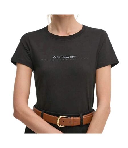 T-shirt noir femme calvin klein jeans institutional - s