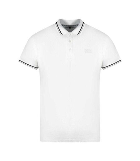 Unisex Adult Double Tipped Collar Polo Shirt White Black Cavalli Class