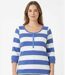 MAYFLOWER DOMINGO2 - Tee-shirt manches 3/4 en coton à rayures blanches et bleues-1