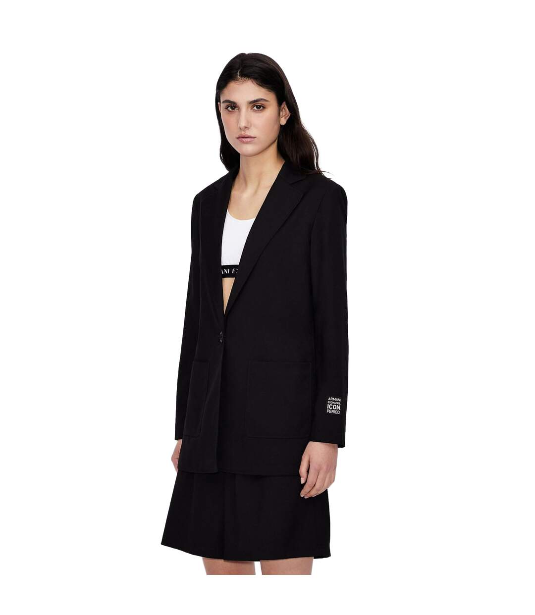 Womens/ladies Plain Blazer Black Armani Exchange-1