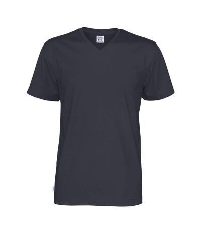 Cottover Mens Plain V Neck T-Shirt (Navy)