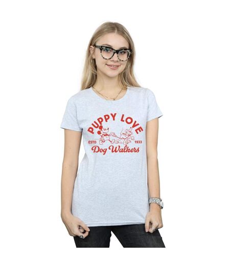 Disney Femme/Les femmes Mickey Mouse Puppy Love - T-shirt en coton (Gris sportif) - UTBI48777
