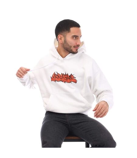Sweat À Capuche Skate Homme Blanc Orange Off White