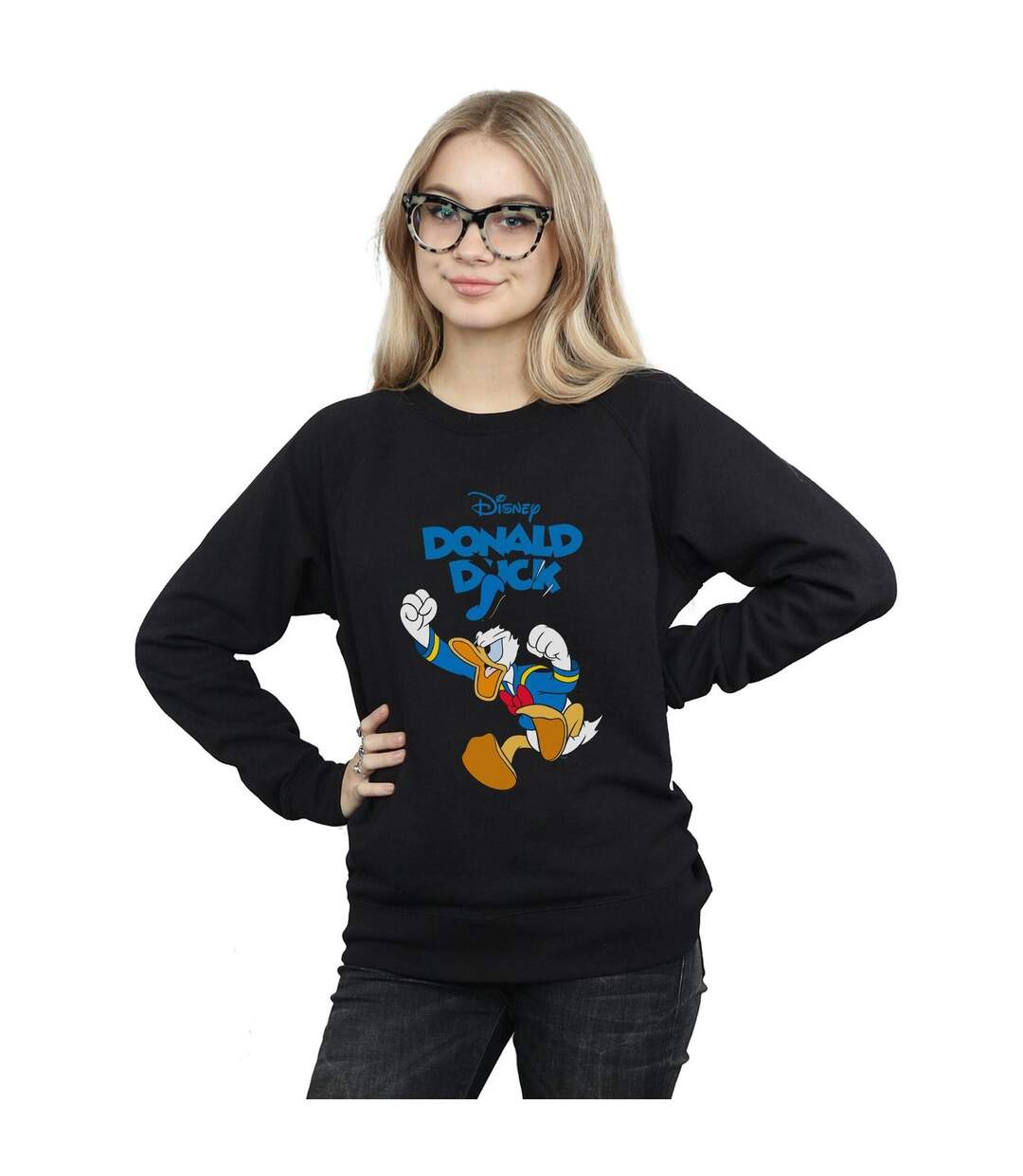 Disney Sweatshirt Donald Duck Furious Donald Womens/Ladies (Noir) - UTBI27900-2