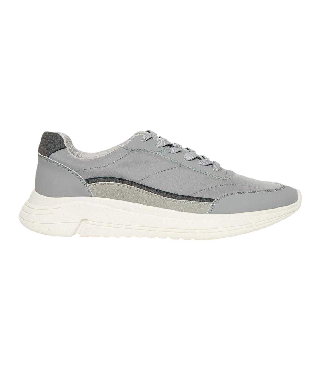 Mens Ariba Textile Trainers Grey Threadbare-1