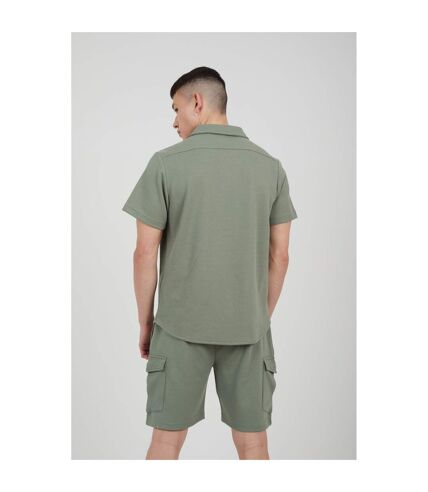 Mens cadby textured cargo shorts washed sage Brave Soul