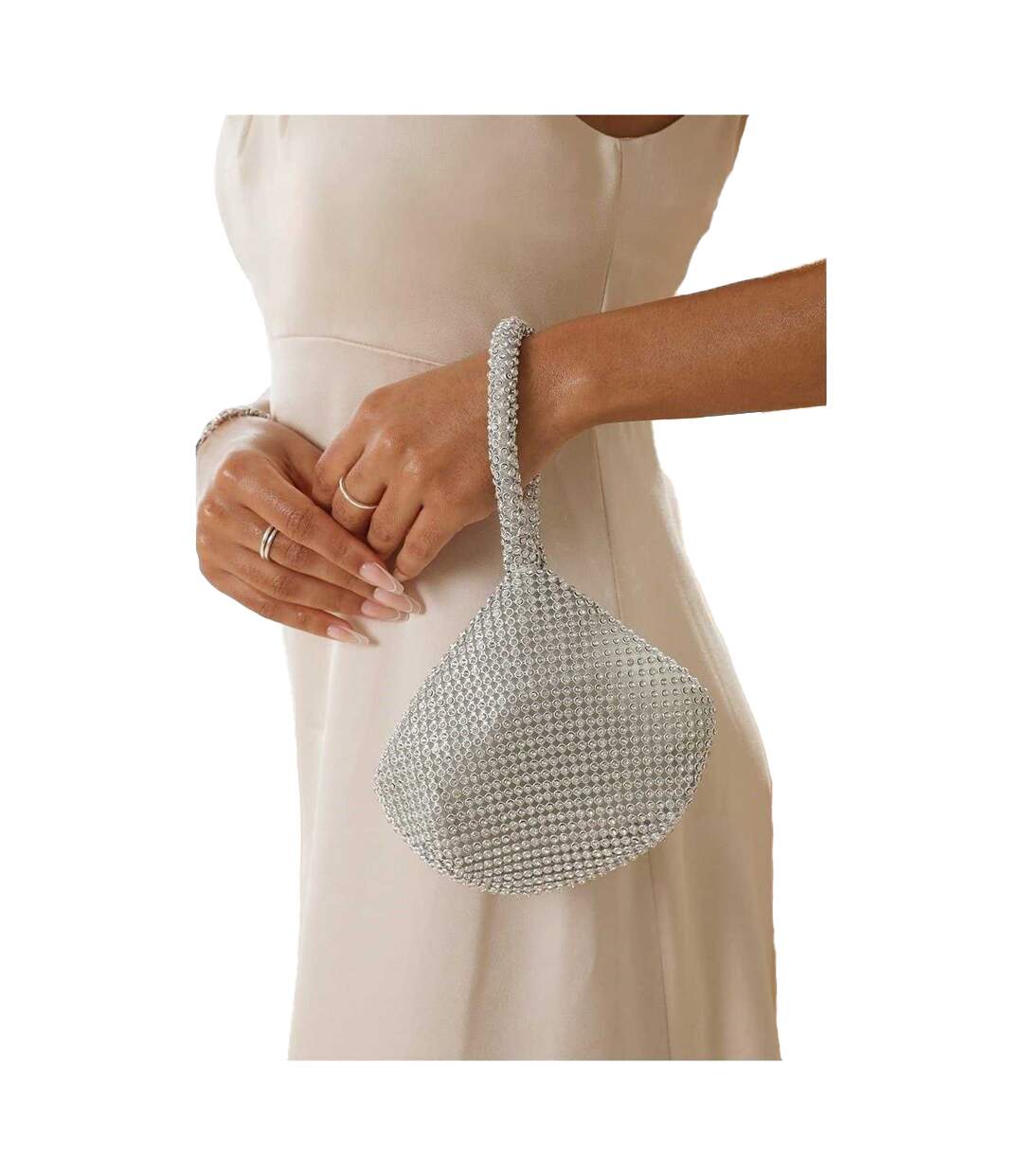 Diamante Clutch Bag One Size Silver Where´s That From-4