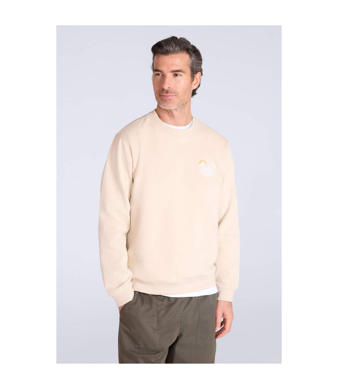 Sweat Homme Beige Clair Mountain Warehouse-1