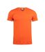 Mens Basic V Neck Short-sleeved T-shirt Blood Orange Clique-1