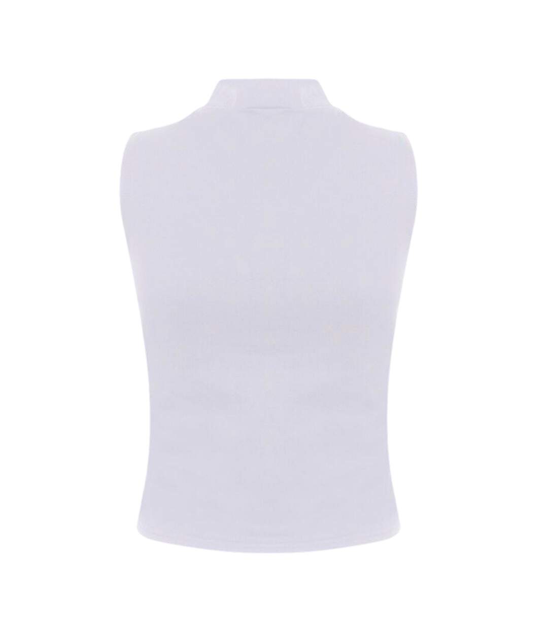 Débardeur à col haut femme blanc Skinni Fit-2