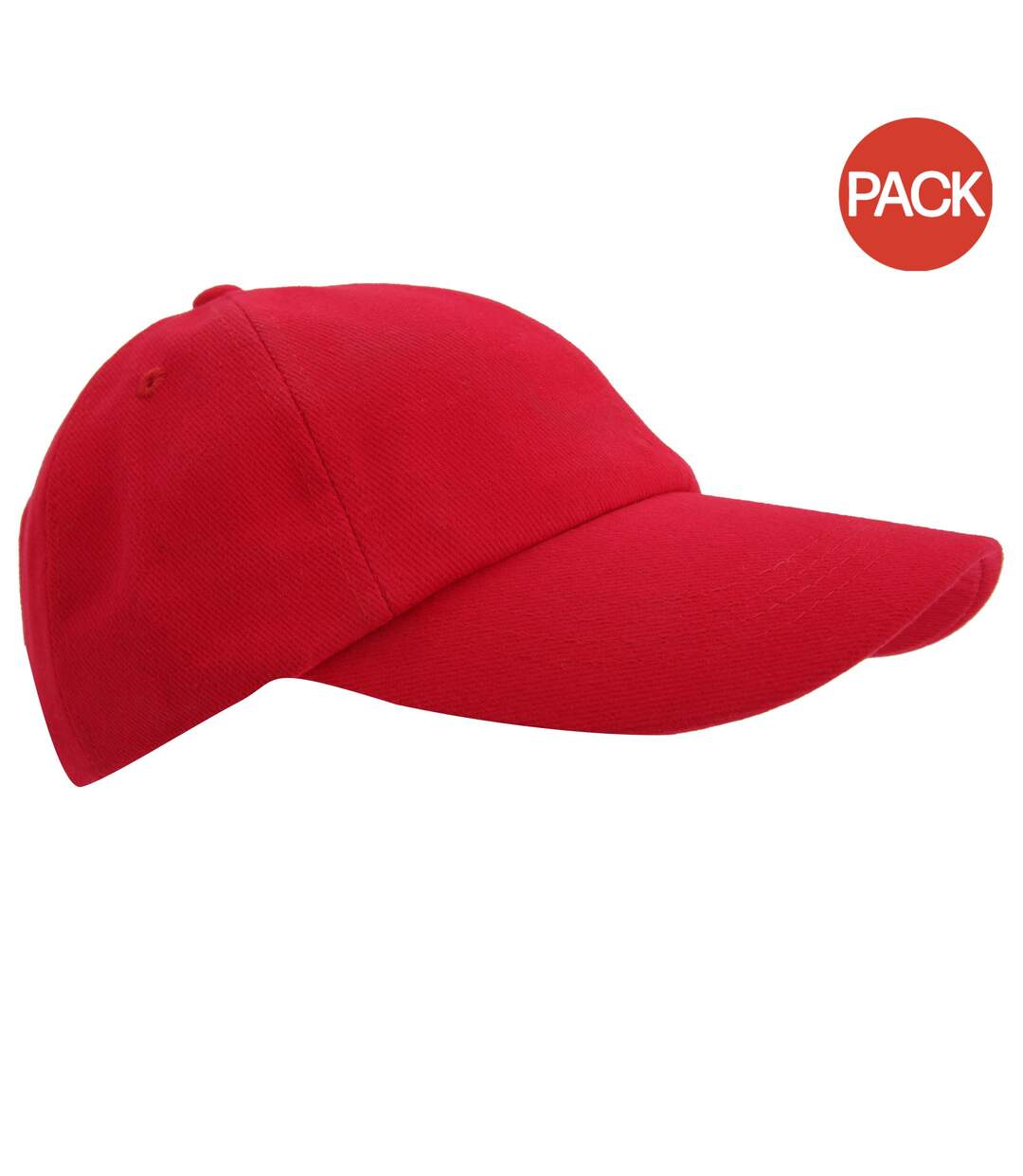 Lot de 2  casquettes unies adulte rouge Result-1