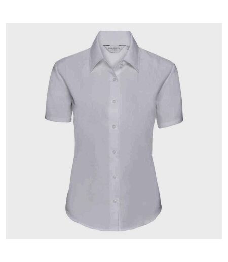 Russell Collection Womens/Ladies Oxford Short-Sleeved Shirt (White) - UTPC6610