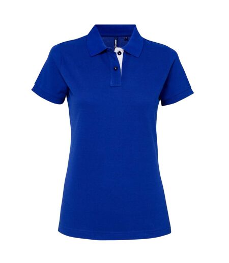 Asquith & Fox Womens/Ladies Short Sleeve Contrast Polo Shirt (Royal/ White) - UTRW5353