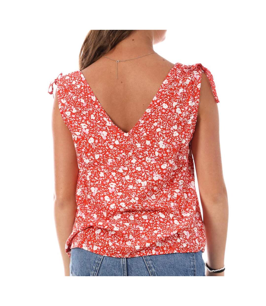 Top rouge femme only ruching-2