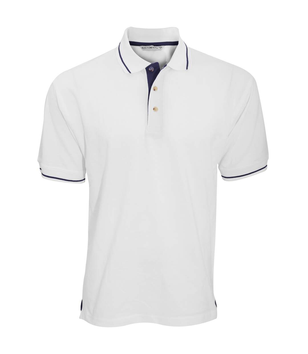 Kustom Kit Mens St. Mellion Mens Short Sleeve Polo Shirt (White/Navy) - UTBC615-2