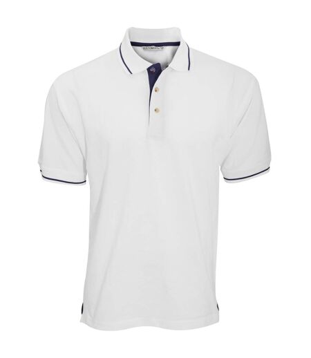 Kustom Kit Mens St. Mellion Mens Short Sleeve Polo Shirt (White/Navy) - UTBC615