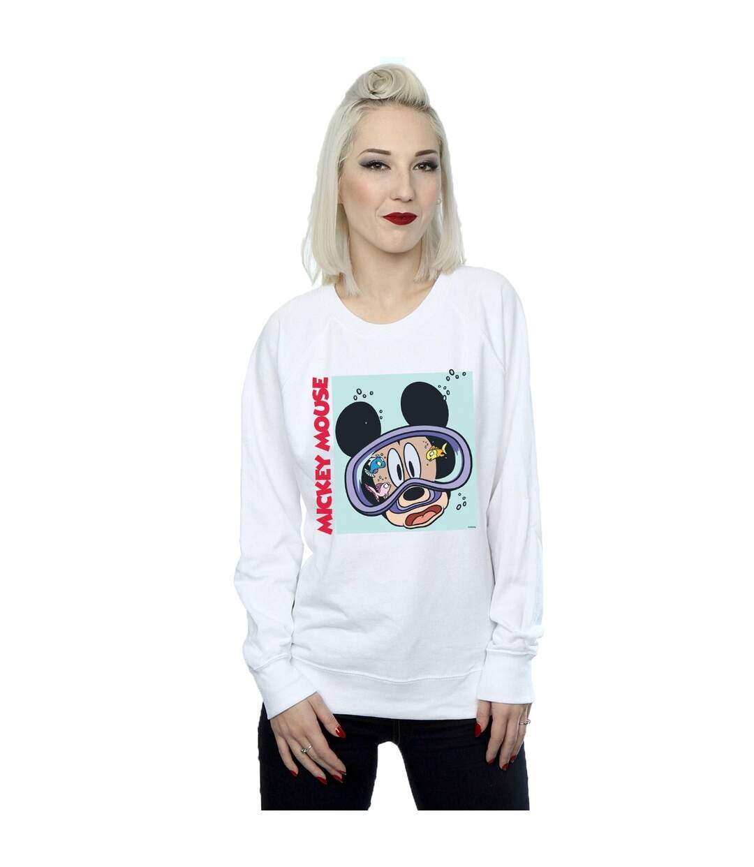 Disney Sweatshirt sous l'eau Mickey Mouse Womens/Ladies (Blanc) - UTBI27186-2