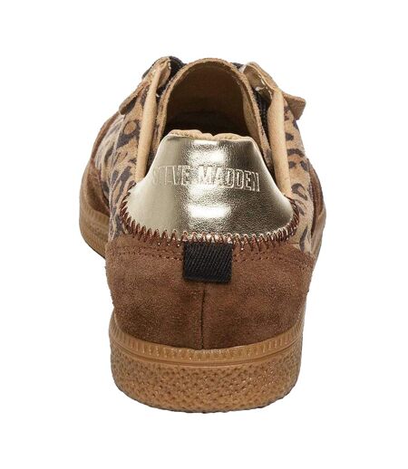Baskets Basses En Suède À Imprimé Léopard Pour Enfants Beige Noir Steve Madden