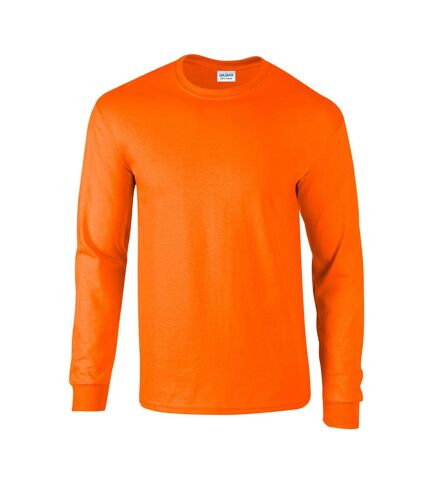 Gildan Unisex Adult Ultra Plain Cotton Long-Sleeved T-Shirt (S Orange) - UTPC6430