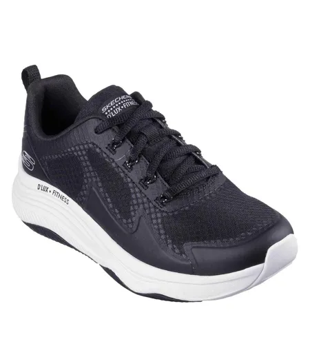 Womens/ladies D´lux Fitness Running Trainers Black White Skechers