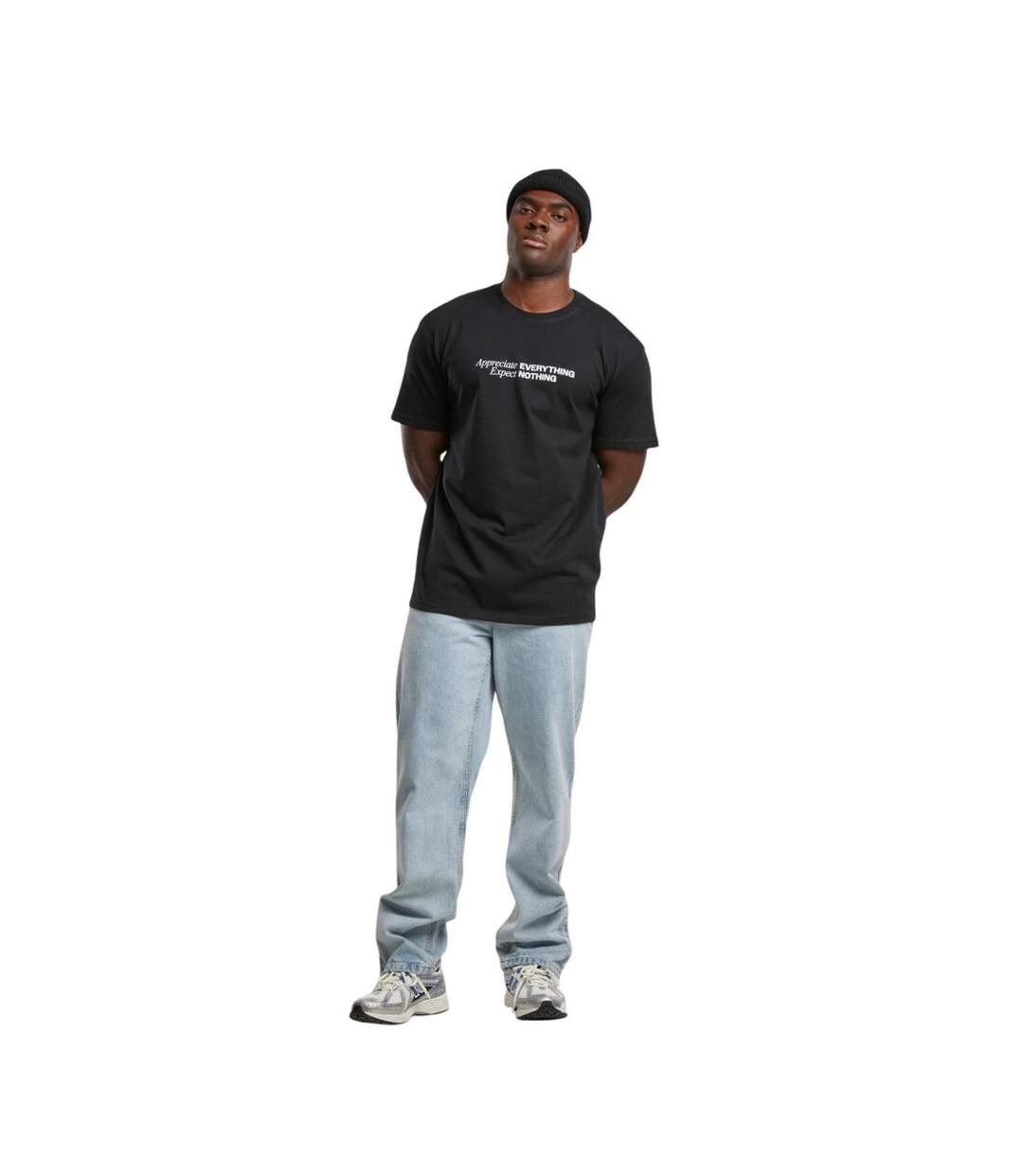 T-shirt Appreciate Expect Homme Noir Mister Tee-1