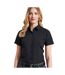 Womens/ladies Supreme Poplin Short-sleeved Shirt Black Premier-1