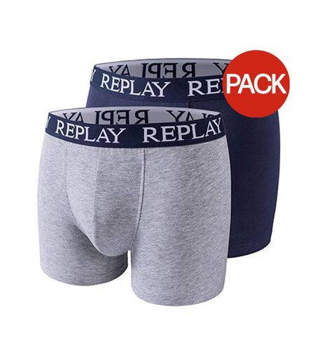 Boxers Homme Gris Chiné Indigo Replay