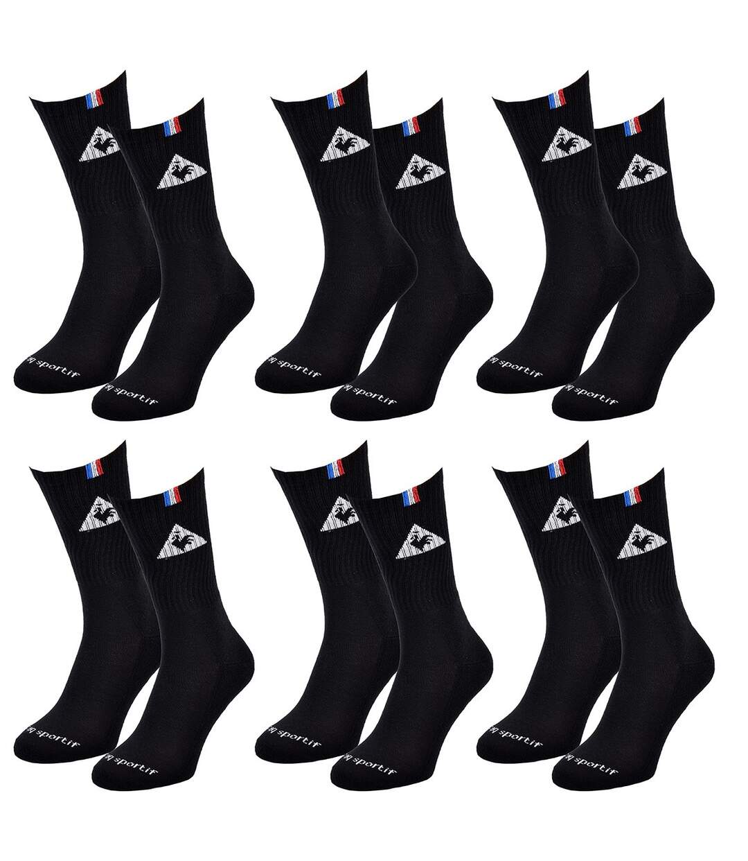 Chaussettes Homme LE COQ SPORTIF Pack de 6 9354 NOIR-2