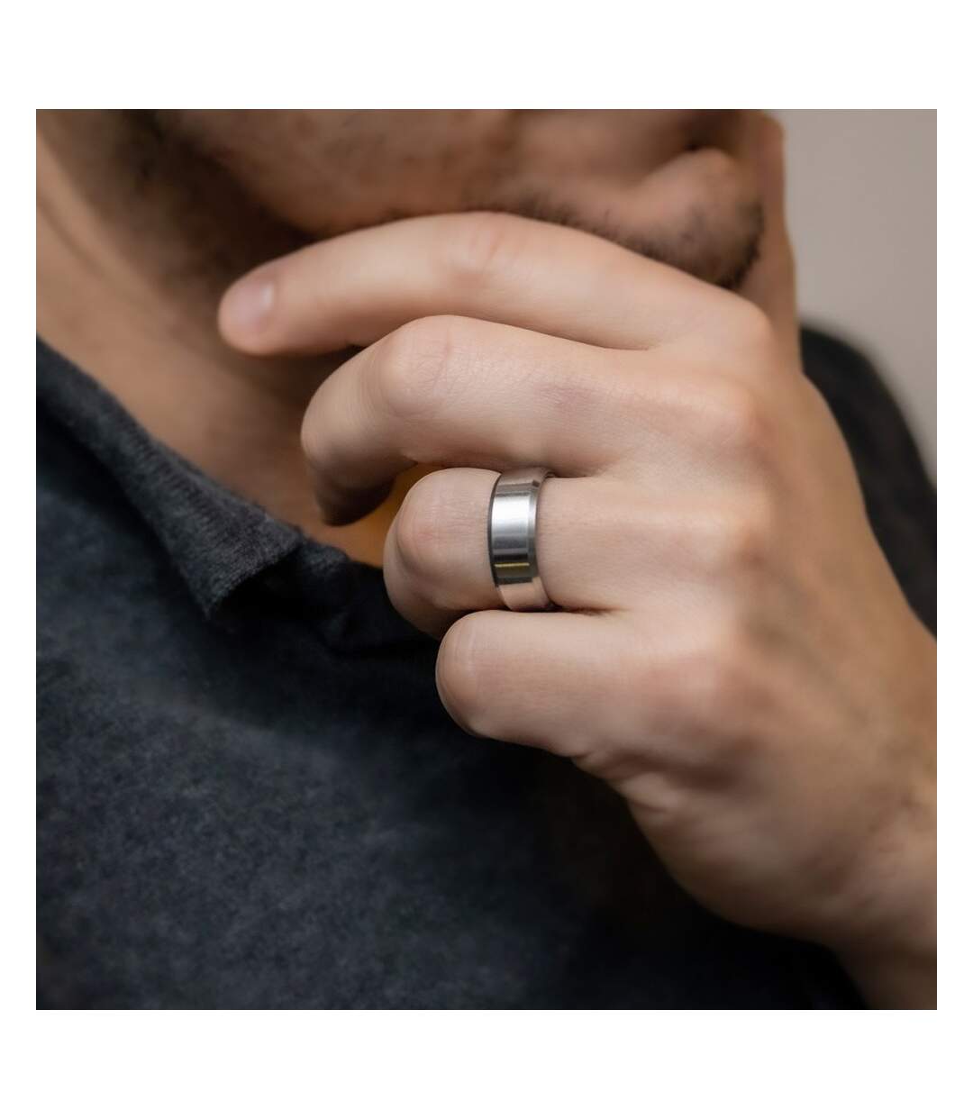 Bague Anneau Homme Acier MA