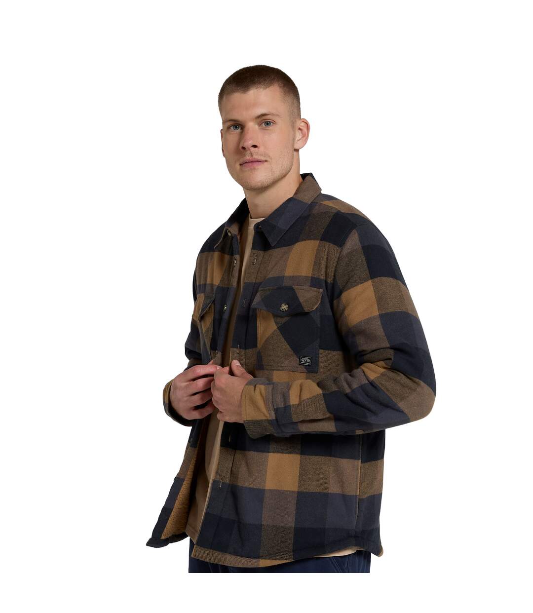 Mens Tide Plaid Organic Shirt Charcoal Animal-4