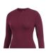 Womens/ladies Slim Long-sleeved T-shirt Burgundy Slazenger-3