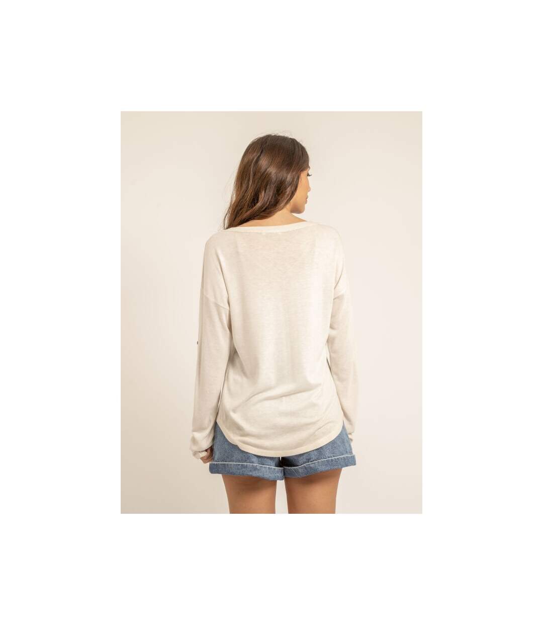 T shirt col V bimatiere FILINIE - Dona X Lisa-2