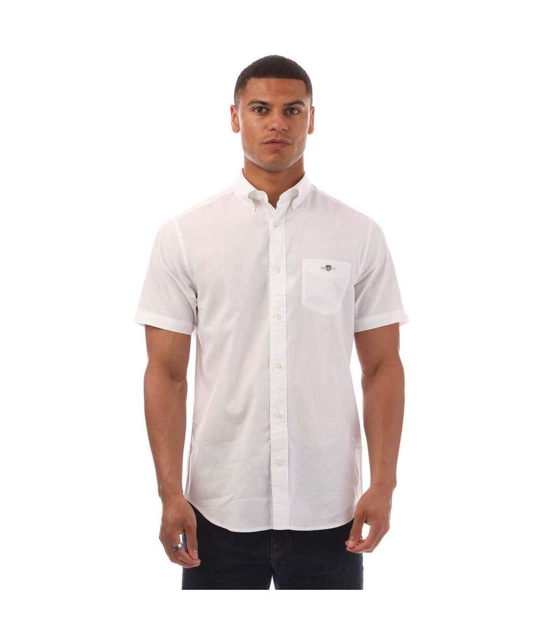 Chemise Manches Courtes Homme Blanc Gant-2