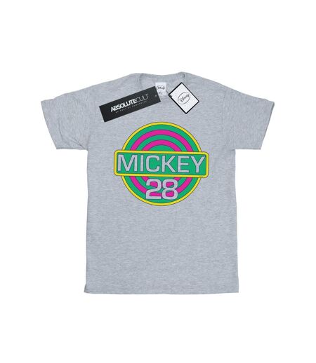Disney Femme/Ladies Mickey Mouse Mickey 28 Cotton Boyfriend T-Shirt (Gris sportif) - UTBI48643