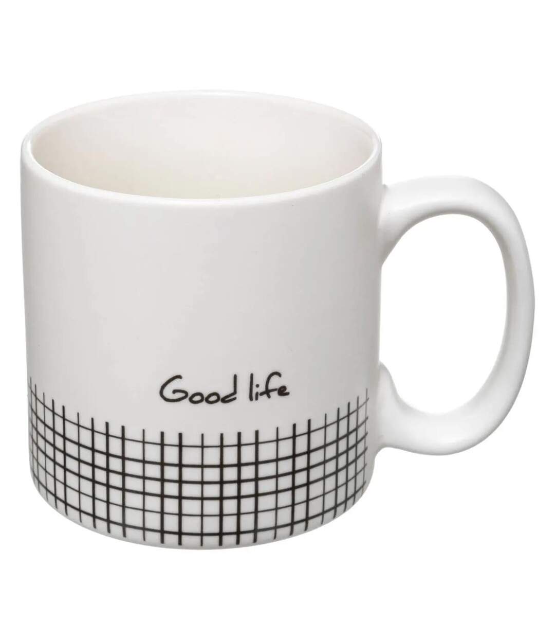 Lot de 4 Mugs & Rack Design Life 24cl Blanc-4