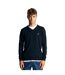 Mens cotton merino v neck sweater dark navy Lyle & Scott