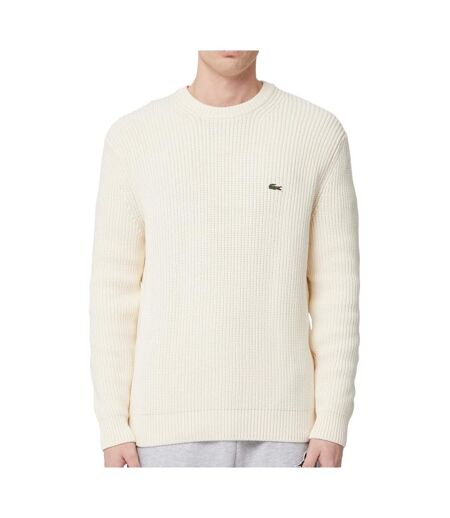 Pull blanc homme lacoste tricot ah0255 - 3xl