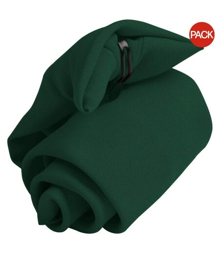 Lot de 2  Cravate à clipser homme taille unique vert bouteille Premier