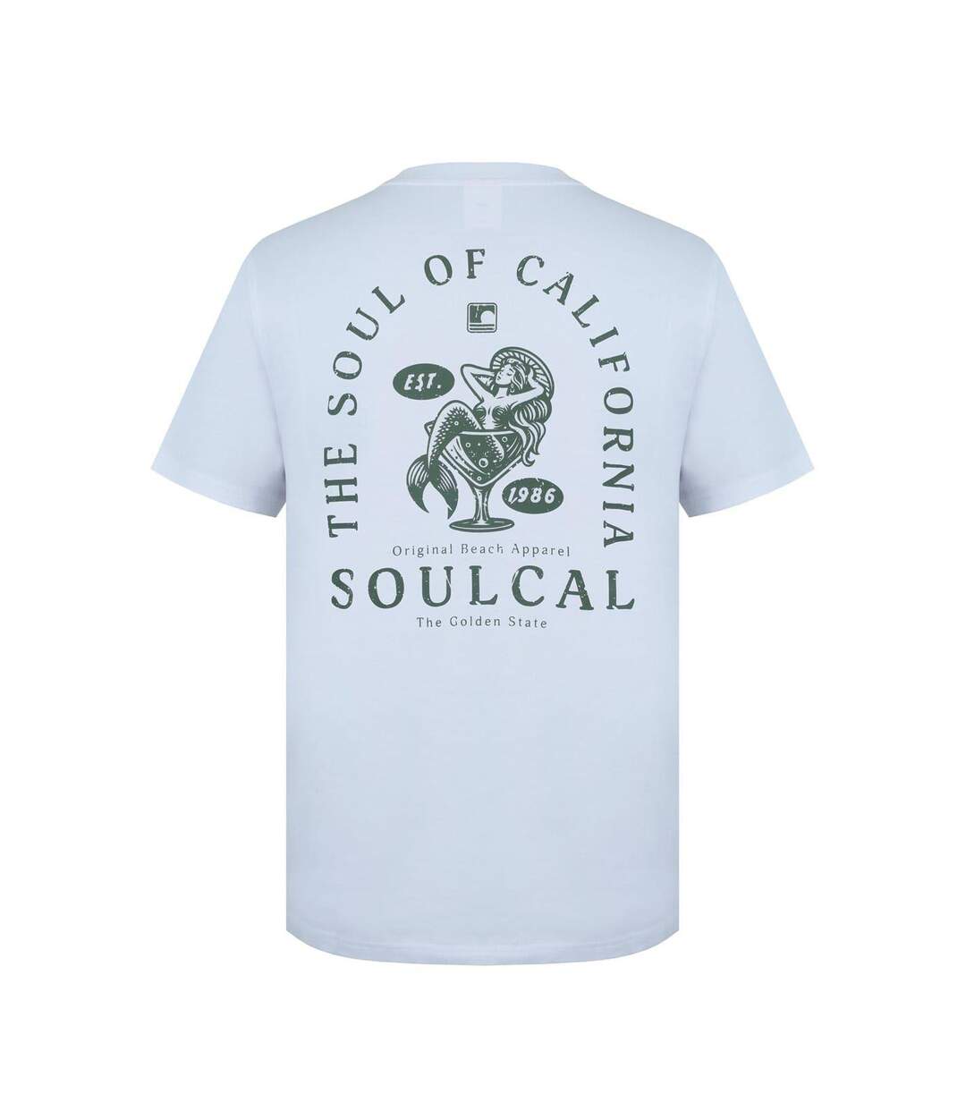 Mens Back Print T-shirt White SoulCal-2