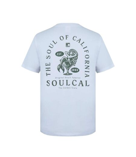 Mens Back Print T-shirt White SoulCal