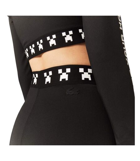 Short de motard live femme noir Lacoste