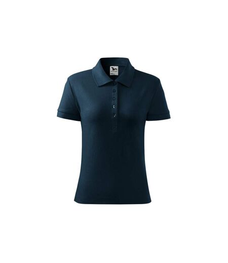 Womens/ladies Cotton Polo Shirt Navy Blue Malfini